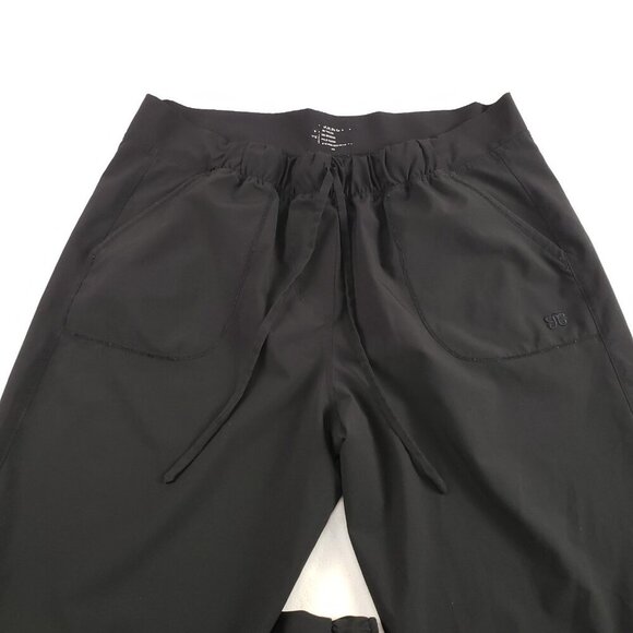 Albion Jetsetters Ankle Zip Pant Womens Large Petite L Black Jogger Pull On - Picture 4 of 14